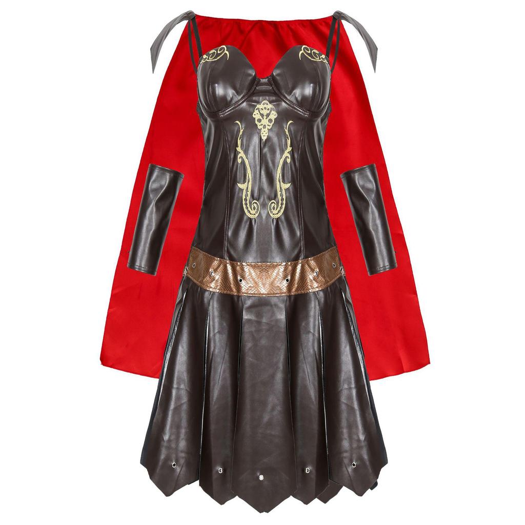 Costume da Guerriera Spartana Medievale da Donna - Outfit di Halloween da Gladiatrice Greca