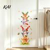 Xmas Cabinet Stickers Watercolor Christmas Stack?Up Characters Wall Stickers, Removable Self?Adhesive Door Holiday Gift for Friends Sticker, Santa