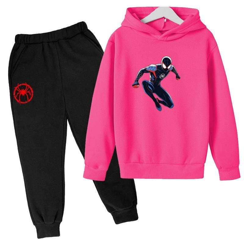 Roupas Infantis Inverno Primavera Moletons com Capuz Masculinos para Meninos (3-13 Anos)Conjuntos Esportivos de Anime Roupas Infantis Blusas+Calças