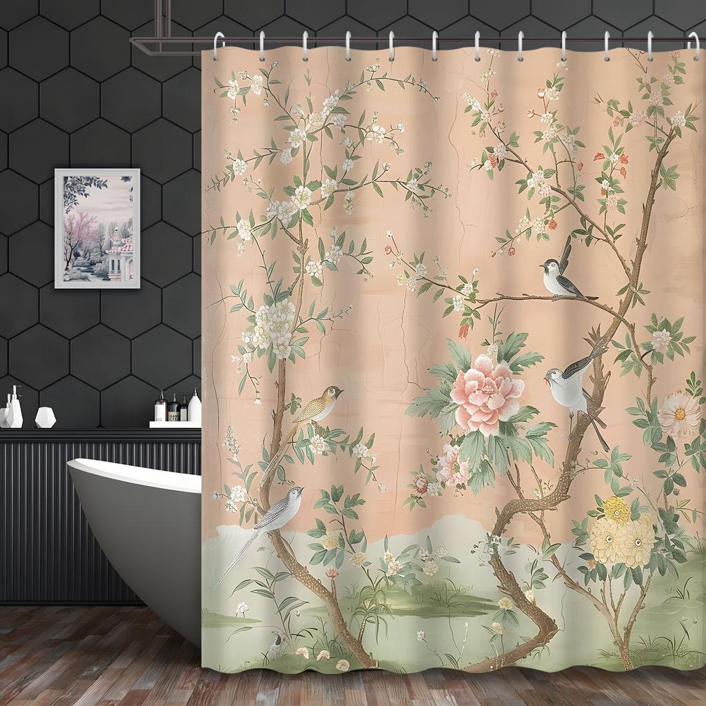 Charming Pastel Floral and Bird Canvas Art Print for Home Decor, Perfect for Living Room and Bedroom Wall Art