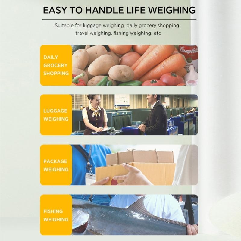 Commercial Heavy Duty Digital 60kg Capacity Hanging Scale with Backlit for Luggage Fish Fishing with Comfortable Handle