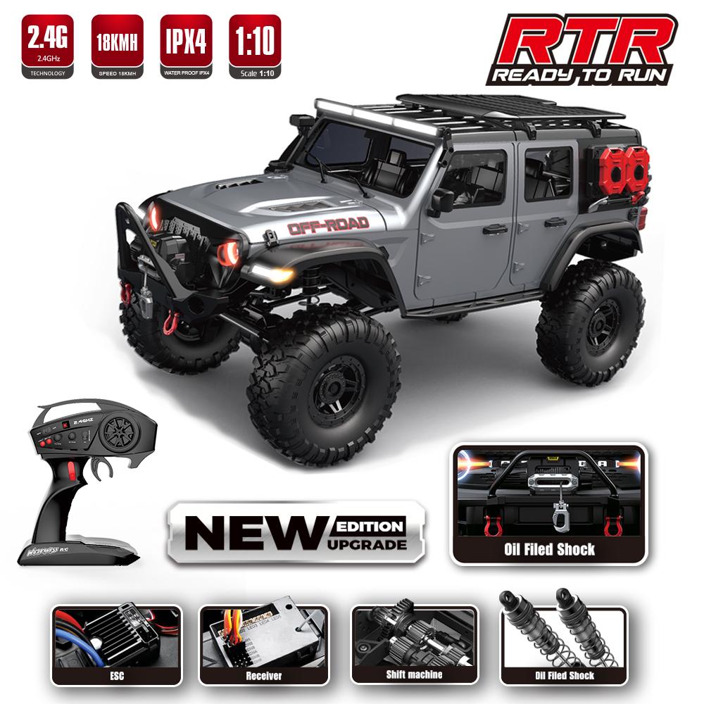 1/10 RC Car HB R1011 RTR Remote Control Vehicle 2.4G Full Proportional Rock Crawler LED Light 4WD Off-Road Climbing Truck Toys