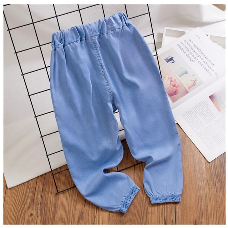 Kids' Tencel Denim Mosquito-Repellent Pants - Boys' Loose, Soft, Elastic Long Summer Pants with Sun Protection
