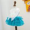 Dog Tulle Dresses Cats Princess Dress Pet Costume Dress with Embroidery Butterfly Wedding Cats Formal Event Photo Outfit