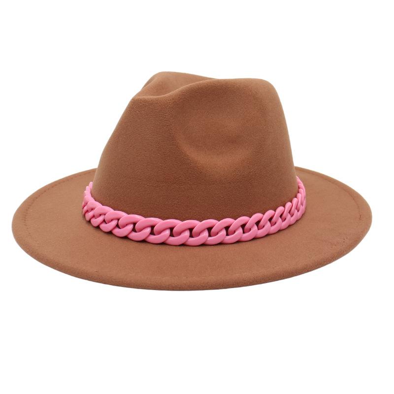 New Pink Acrylic Top Hat, Big Brim Jazz Hat, British Felt Hat, 26-Color Hat.