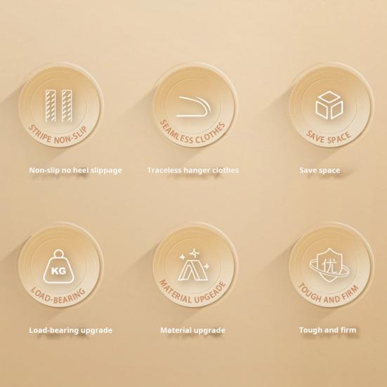 10 stk Kleshenger Anti-skli Fortykket Roterende Glatt Anti-ripe Sømløs Stort bærende Rustfritt Ingen deformasjon Våttørt Dobbeltbrukshengere