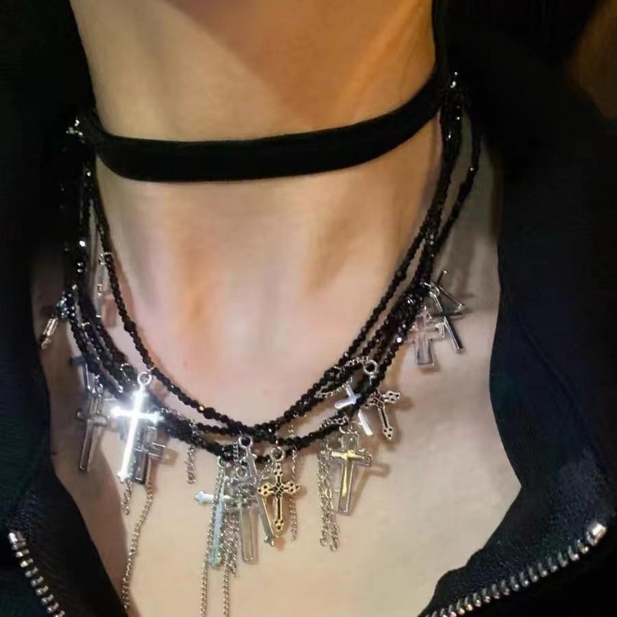 Cross Tassel Old Punk Rock Style Retro Court Style Light Luxury Niche High-end Versatile Bracelet Jewelry