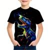 Kids Boy Clothes 3D Cartoon Dinosaur Graphic T Shirts Fun Children's Clothing Summer Crew Neck Short Sleeves T-Shirts for Boys