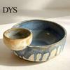 Convenient Bowl for Watching TV 2 in 1 Snack with Dip Cup, Chip Serving Dish Potato And Platter Sauce Compartment, Vintage Party Container,