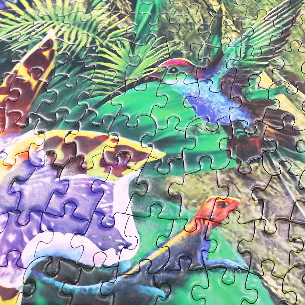Jigsaw Puzzles for Adults 1000 Piece - Every Piece Is Unique - Precise Interlocking Tropical Forest Animals Thick Sturdy Cardboard Family Game Puzzle