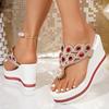Große Mode-Keilabsatz-Sandalen mit Plateau für Damen, Neue Style Plateau-Slipper mit dicker Sohle, Sommer-Strandsandalen