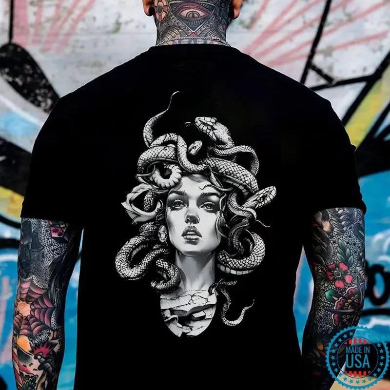 Medusa Beauty with Snake Print T-Shirt S разноцветный