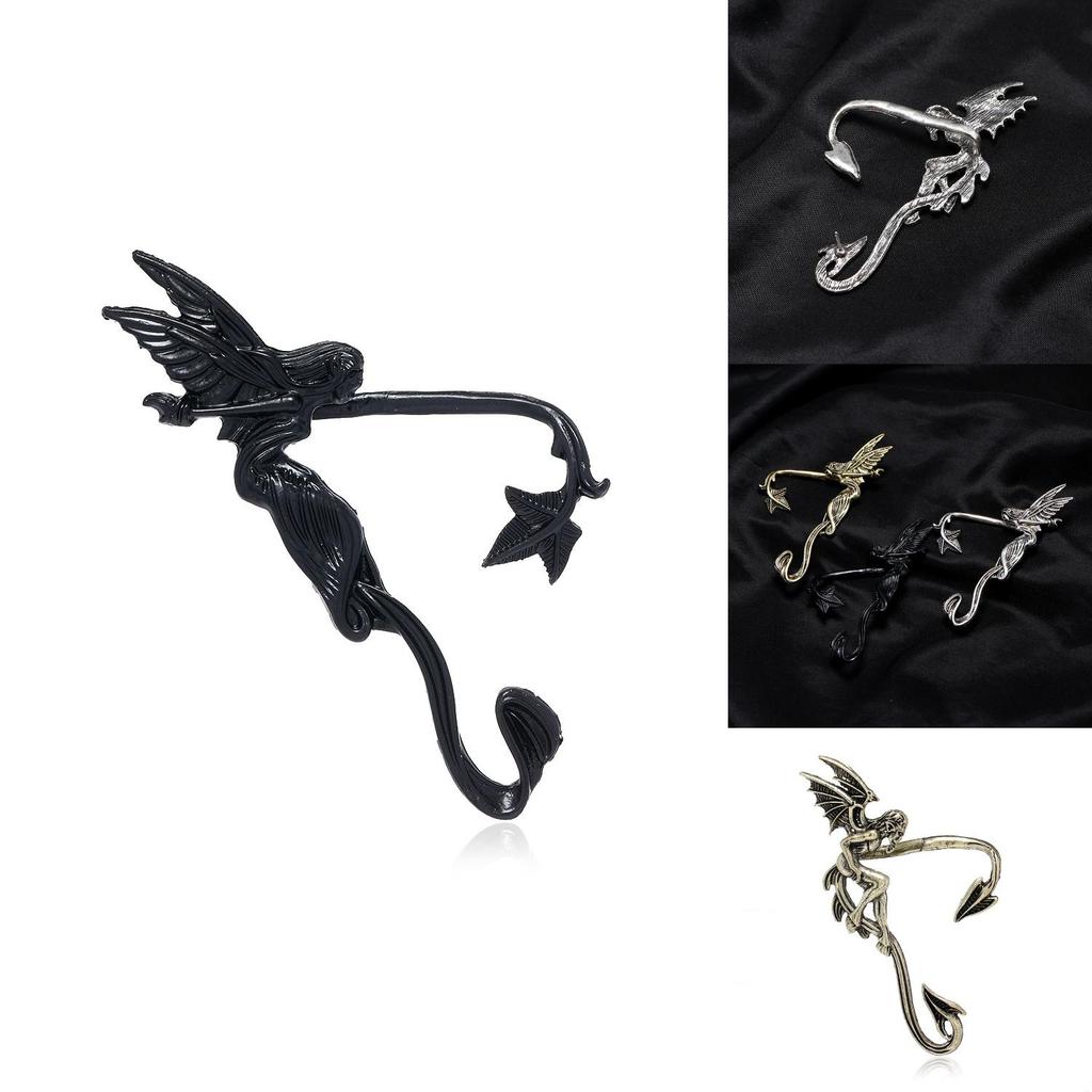 Retro Vampire And Angel Ear Cuff Jewelry For Female Punk Style