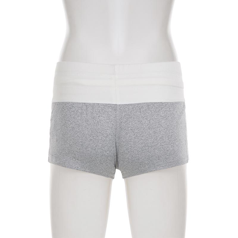 Spicy Girl Schnür-Schleife Sportshorts - Frühjahr/Sommer 2026 Colorblock Hüftbetonte Hotpants für Damen