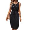 2025 New Summer Women's Black Hip-wrapped Irregular Dress