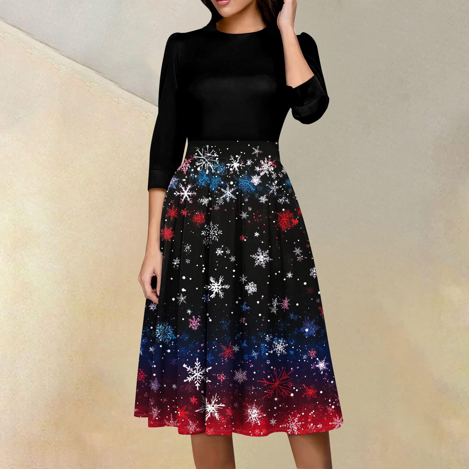 

Женское повседневное и модное платье с цветочным принтом, рукавом 3/4, карманом и молнией сзади XXL