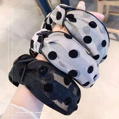 Korean Mesh Fabric Knot Headband - Handmade, Wide Edge, Women's Hair Accessory