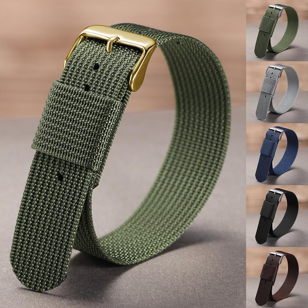 Ribbed Nylon 18mm 20mm 22mm Watch Band Men Women Straps Woven Canvas Bracelets Sport Wristbands Breathable Replacement Belt