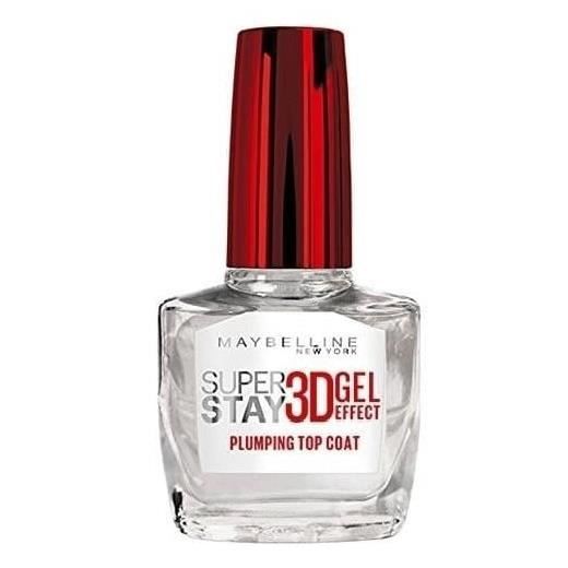 Vernis à ongle - Gemey Maybelline - Top Coat Effet Gel 3D - Tient 10 jours - Filtre anti-UV - Brosse large