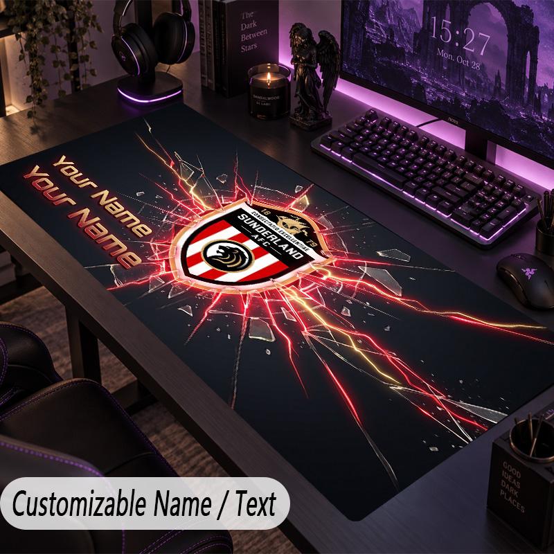 Large Mouse PadSunderland FC Custom Name Text Personalized Desk Mat Non Slip Gaming Pad