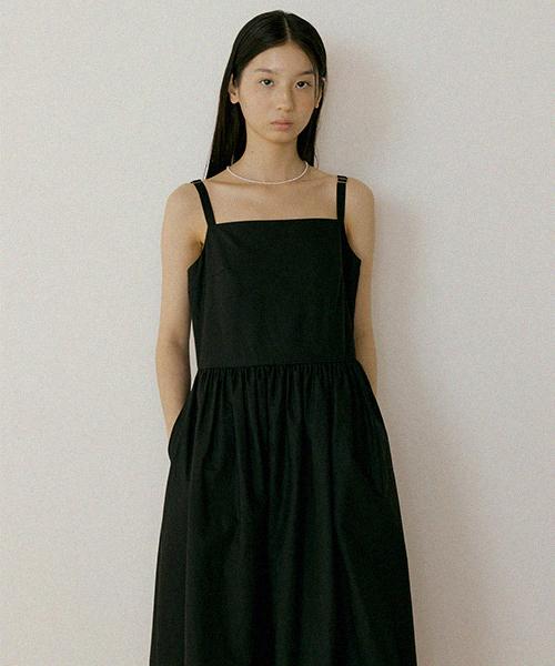 Lingseoul Bustier Shirring Dress-Black