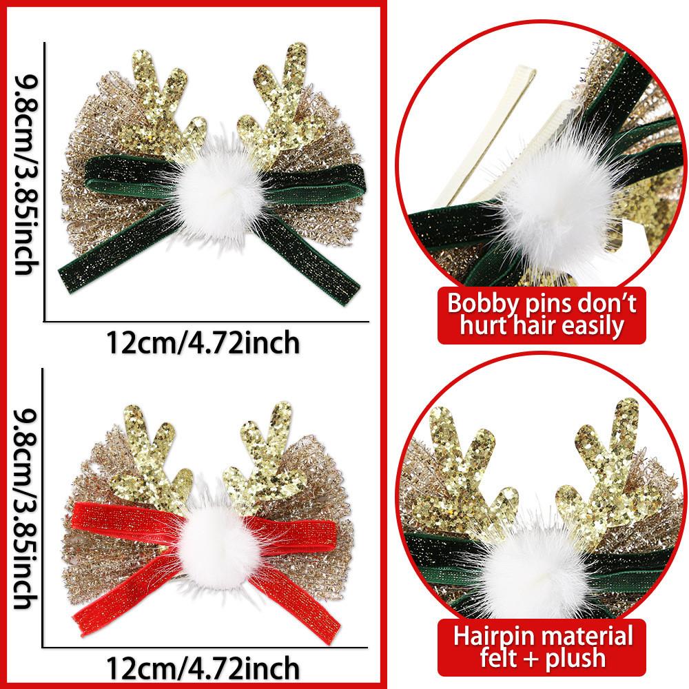 Christmas Deer Eyecatching Antler Hair Accessory With Vibrant Bow For All Occasions Festive