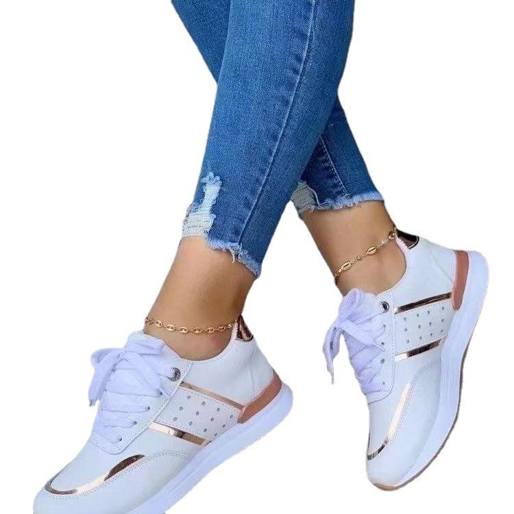 Sneakers women's spring and autumn new thick-soled color matching casual low-top sneakers