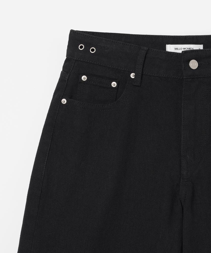 MILLO WOMEN Maxi Denim Bermuda Pants [Black]