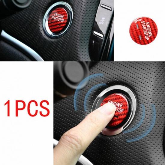 Start Button Ignition Switch Cover Trim Red Carbon Fiber For Cadillac XT5 16-20