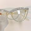 Elegant Cat Eye Reading Glasses with Rhinestone Embellishments - Suitable for Presbyopia