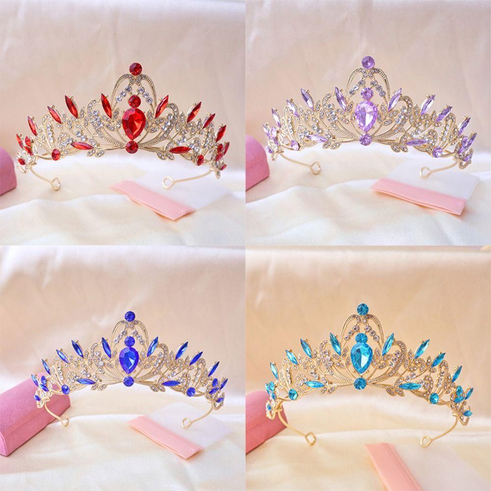 Jewelry Rhinestone Queen Princess Crown Crystal Vintage Bride Tiaras Luxurious Baroque Diadem Headwear Birthday Celebration