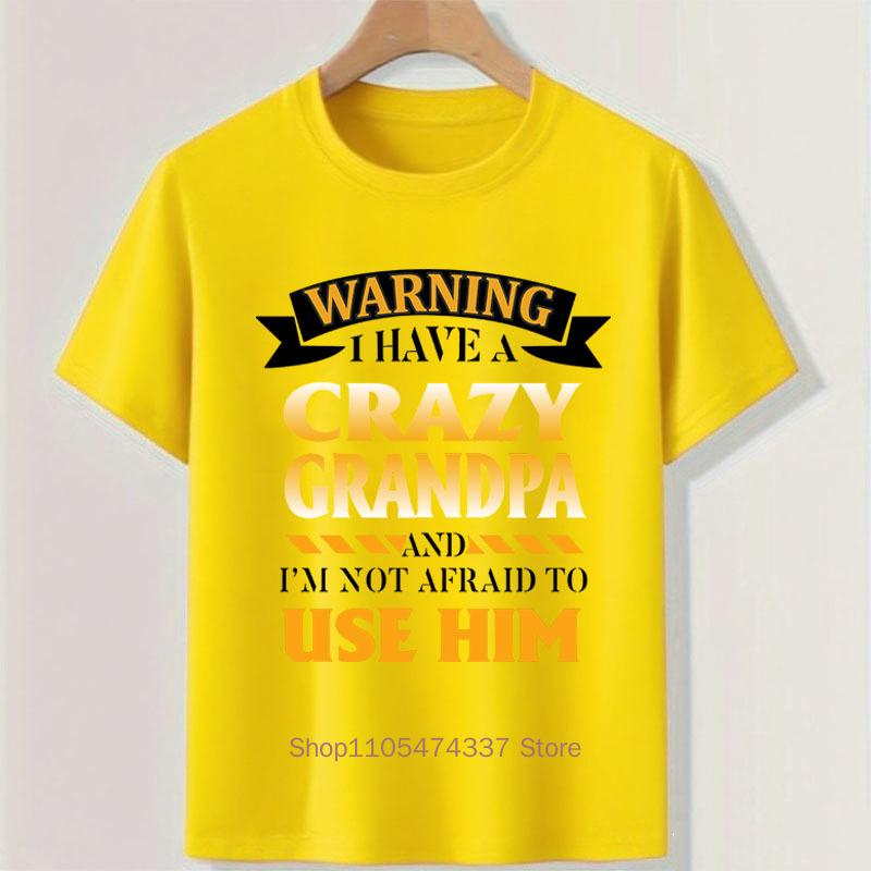 Crazy Grandpa Print Children Tshirt For Boys Summer Kids Casual Funny Comfortable Colorful Tops Crew Neck Short Sleeve Tshirts