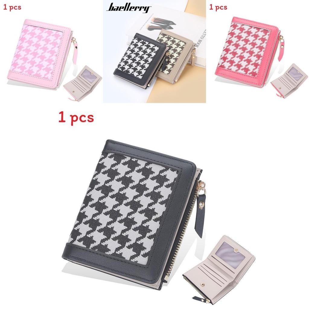 Simple Thousand Bird Pattern Women Casual Square Short Wallet For Daily Use