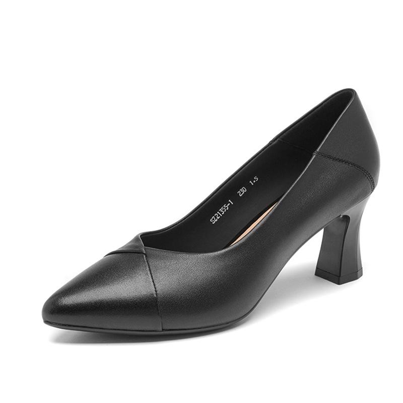 

Удобная рабочая обувь стюардессы: Однотонные туфли на среднем каблуке для комфорта при длительном стоянии – Стиль SZ21355 37 чёрный