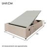 Lit - MUVOE - 90x190cm - Rembourré - USB-C - Lin naturel - 1 place