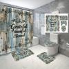 Elegant Rustic "Grateful" Design Waterproof Shower Curtain – Perfect for Adding a Warm and Inspirational Touch to Your Bathroom