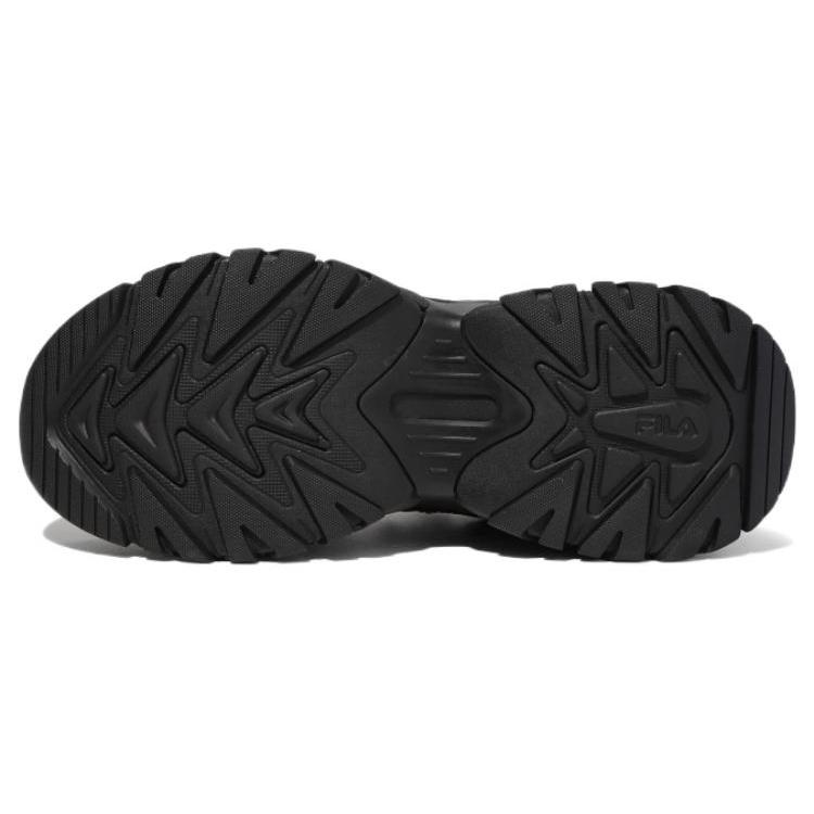 FILA Fabric Retro Sports Abrasion Resistant Breathable Low top Casual Shoes Unisex Black Korean Style 1RM02263E_001