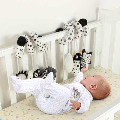 Crib Rattle Cartoon Shape Sensory Training Soft Baby Bed Hanging Rattle for Newborn