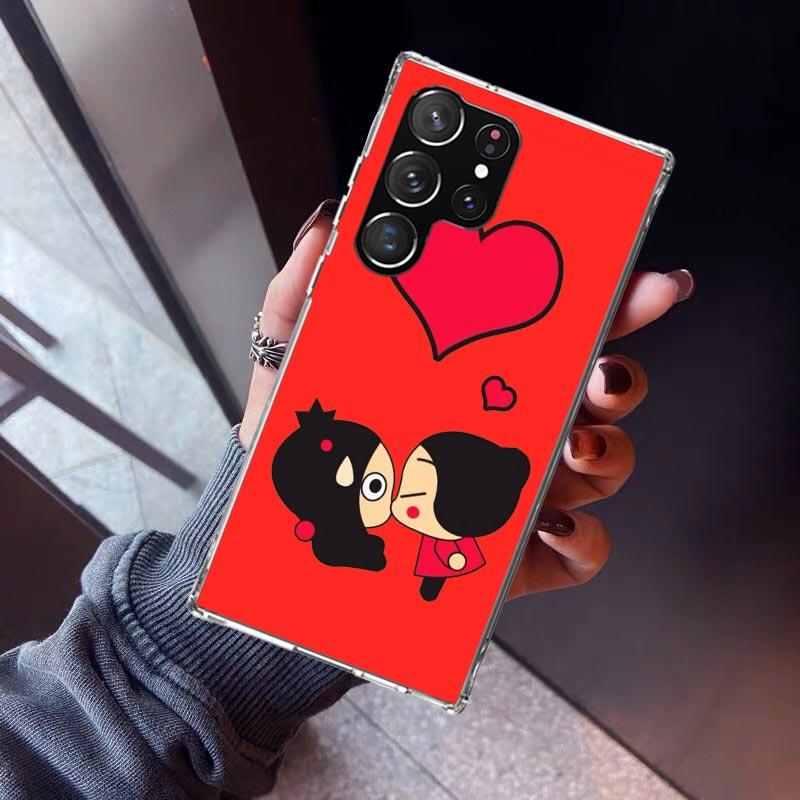 Cute Cartoon Pucca Garu Phone Case For Samsung Galaxy S23 S24 S25 Edge S26 Ultra S22 + S21 Plus S20 FE Cover Silicone Print Shel