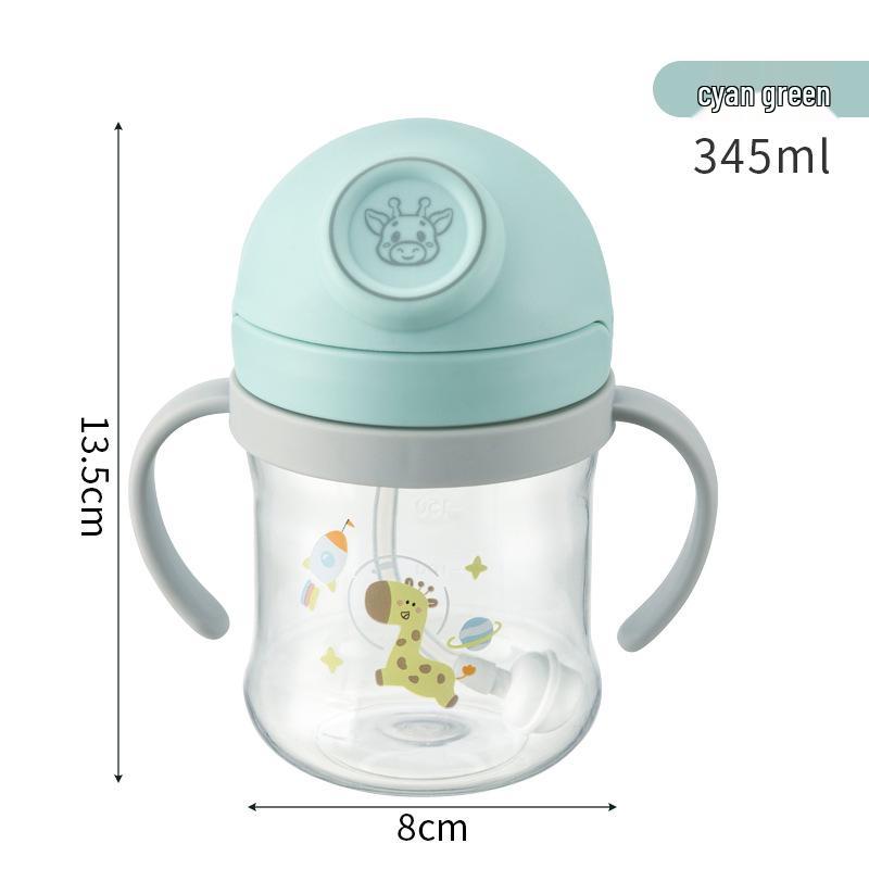 

Детская мультяшная чашка с трубочкой: Устойчивый к укусам носик, Защита от удушья, Двойные ручки, Тренировочная бутылочка для воды для младенцев и малышей 345ML