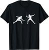 HEMA Koszula T-shirt ze szkicem szermierki mieczem długim dla mężczyzn i strój sportowy w stylu vintage dla szermierza, retro prezent dla szermierza, koszulka szermiercza, koszule
