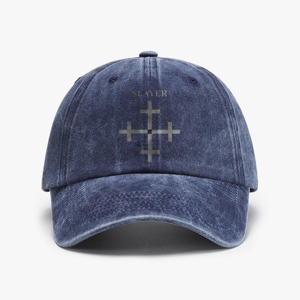 

Fashion Heavy Slayer Thrash Metal Baseball Cap Knight Jerusalem Cross Christian caps Washed Distressed Denim adjustable hats Adjustable