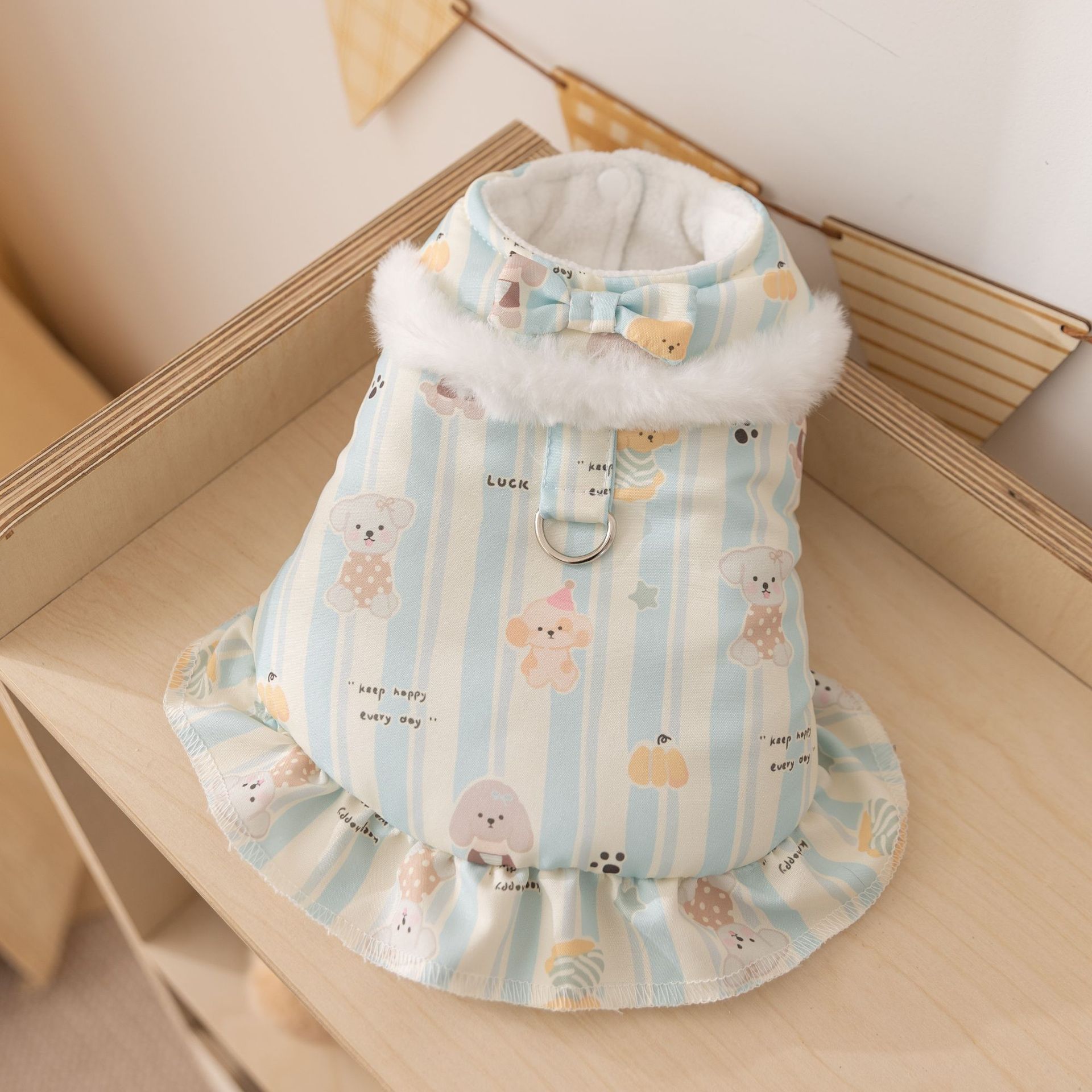 

Two-legged cotton-padded dog clothes Small dog Bichon Teddy traction full of pet dog clothes XXL (recommended weight 15-10kg) бонди синий