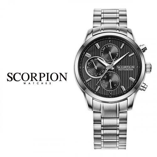 

[SCORPION] Мужские многофункциональные металлические часы SCORPION SP3513M-BK FREE