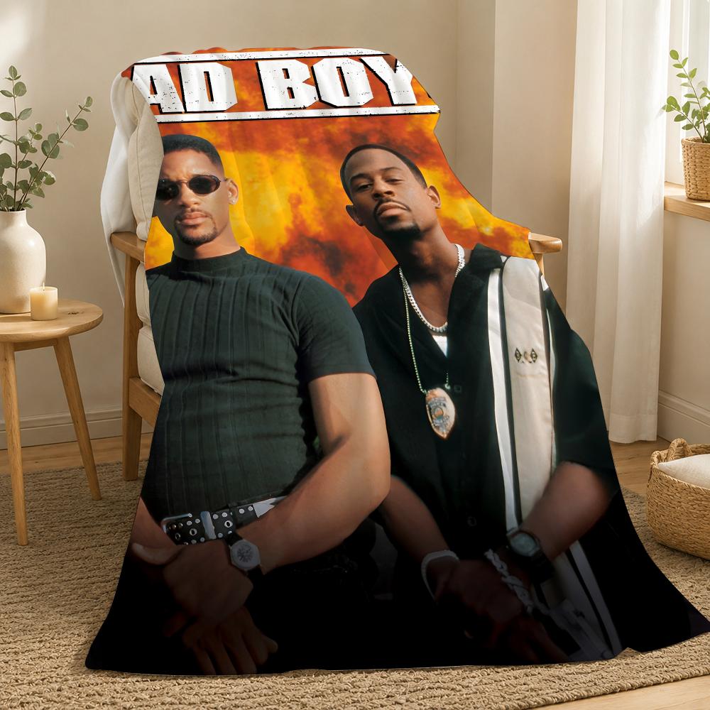 Bad Boys Movie Throw 240g flannel blanket, suitable for sofas, beds, offices, exquisite gift blankets 75X95CM