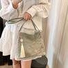 Elegant Landscape Embroidery Tote Bag Women Fringe Pendant Large Capacity Shoulder Bags Ladies Retro Gentle Premium Underarm Bag