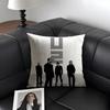 U-U2 Rockk Band Cushion Cover Natural Linen Organic Fabric Double-Sided Printing Sofa Home Decor Gift Pillow Case