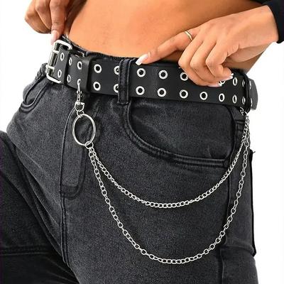 Punk Belt Women's Decoration, Versatile, And High-end Design Sense, Chain Jeans With -eye Belt