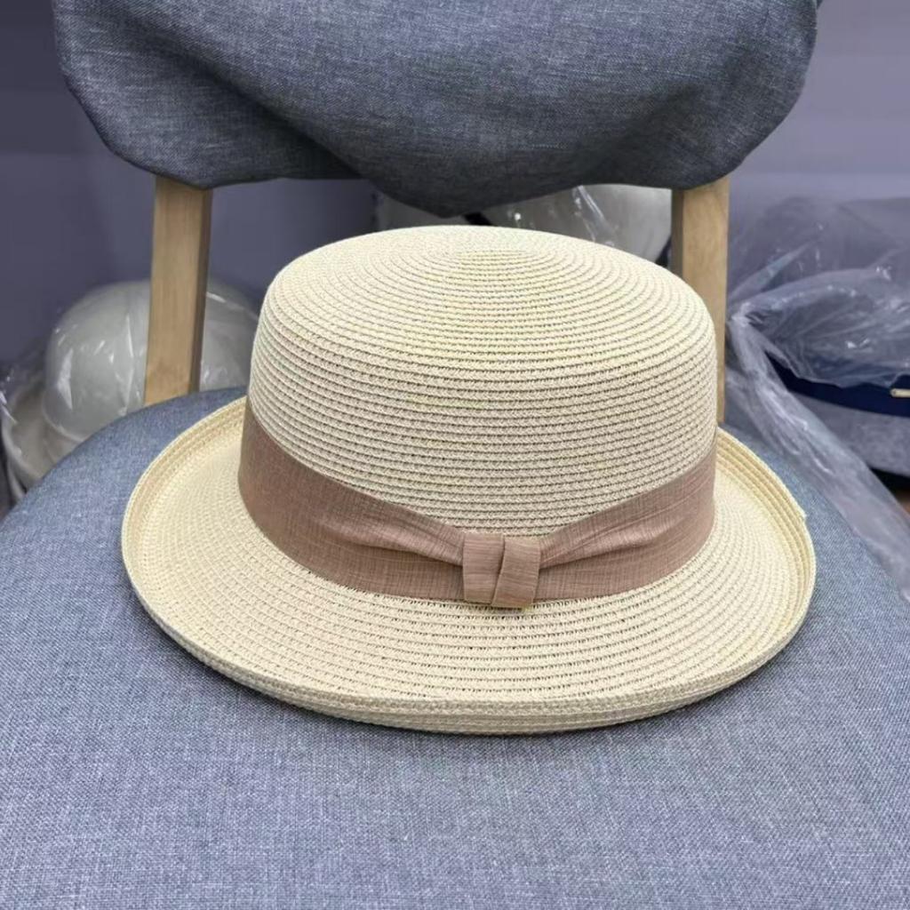Straw Hat Children's Summer Curled Top Hat, Sunshade and Sun Protection, Travel To the Beach, Show Your Face, Little Fisherman's Basin Hat