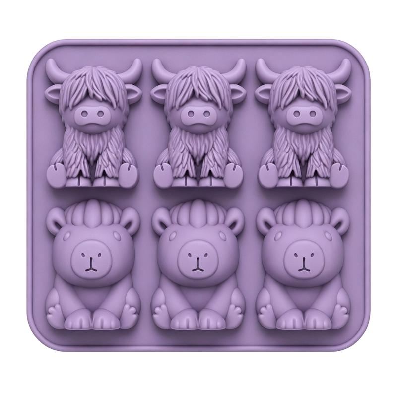 Animal Ice Tray for Juice, Water and Coffee Cups, 6 Cavity Tray with Flexible Body for Beverage Service and Storage